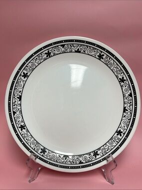 Corelle Winding Gate Black Scroll dinner plate